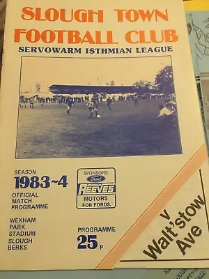 Slough Town V Walthamstow Avenue 1983/84 SIL • £2.49
