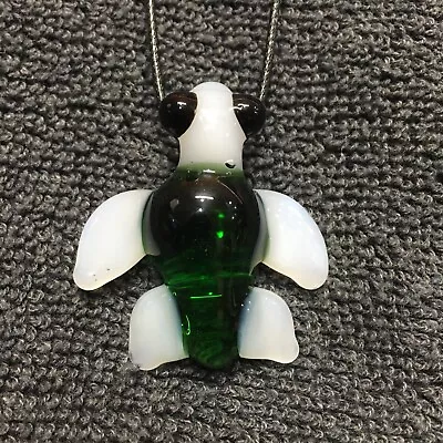 Handmade Glass Turtle Pendant Multicolor Sculpt Glass Boro • $1