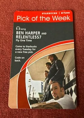 NEW Ben Harper & Relentless7 Starbucks/iTunes Card For  Fly One Time   • $16.97