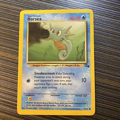 $1.50 • Buy 1st Edition Horsea - LP - WotC 49/62 Fossil Set Pokemon Card 1999