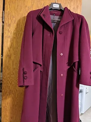 Manfred Mettner Full Length Lambswool Vintage Purple Coat Size 8-10 (39 EU). • $42