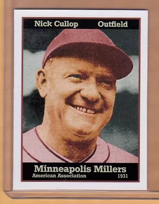 Nick Cullop '31 Minneapolis  Cincinnati Reds - Rare Nyc Cab Card / Nm+ Cond. • $3.95