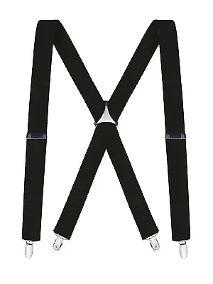 Buyless Fashion Suspenders For Men 48  Elastic Adjustable Straps 1 1/4  X Back • $13.97