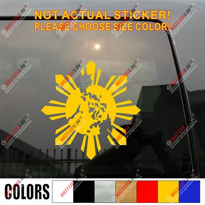 $7 • Buy Map Flag Sun Of Philippines Decal Sticker Car Vinyl Pick Size Color No Bkgrd