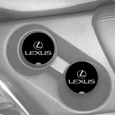 $10.57 • Buy Lexus Logo Black Design Custom Rubber Car Coasters Set (2) 