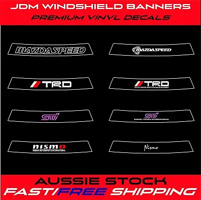 JDM Windshield Banners/Decal Banners/Sunstrip Banners (Satin Black Sunstrip) • $39.95