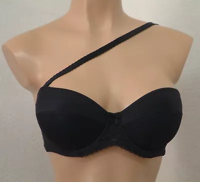 Charnos Superfit Su003 Underwired Padded Strapless Bra In Black White Brulee • £23.50