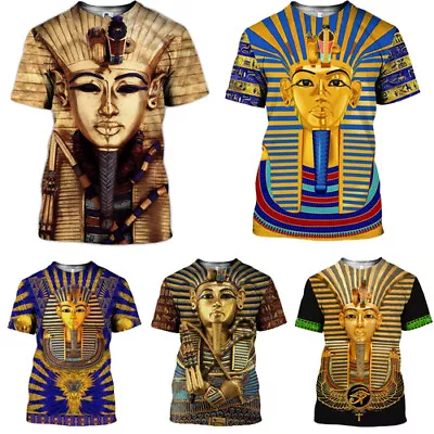 Ancient King Tutanchamun 3D Printed T-shirt Summer Men's Fashion Casual Tops • $19.79