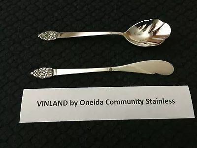 Lot Of 2 Vinland By Oneida Community Stainless Master Butter Knife & Sugar Spoon • $9.98