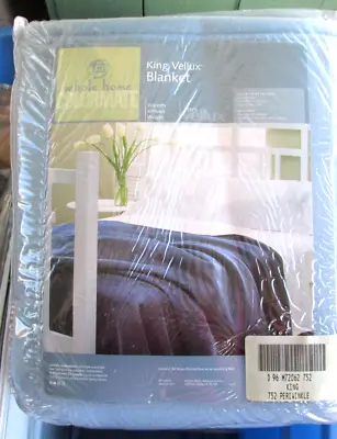 Nip Wholehome Colormate Brand King Size 100% Vellux Blanket Periwinkle Color • $49.99