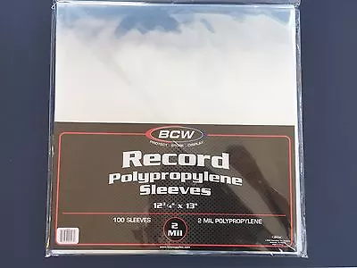 100 BCW Record Vinyl Album Clear Plastic Outer Sleeves Bags Covers 33 RPM LP  • $22.99