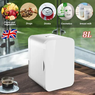 8L Portable Mini Fridge Table Top Electric Small Cooler Bedroom Ice Box Office • £34.99