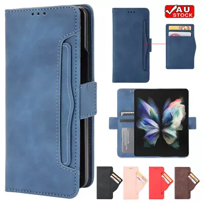 For Samsung Galaxy Z Fold 5 4 3 2 5G Magnetic Leather Flip Case Wallet Cover • $15.19