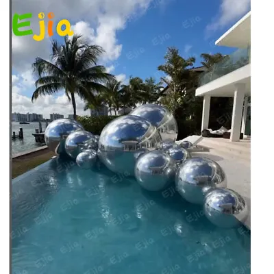 50/80/100cm Inflatable Mirror Ball PVC Chrome Spheres Mirror Ball For Decoration • £138.90