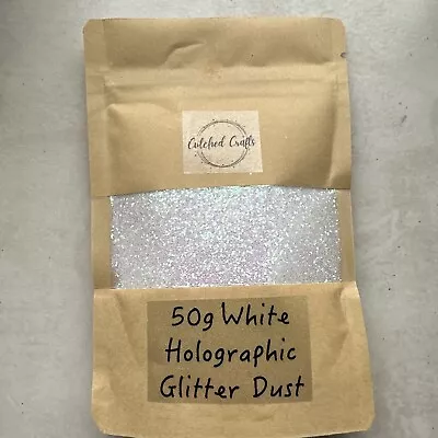 100g PREMIUM Fine White Holographic GLITTER/ Arts Crafts/ Nail Art/ UK SELLER! • £6.99