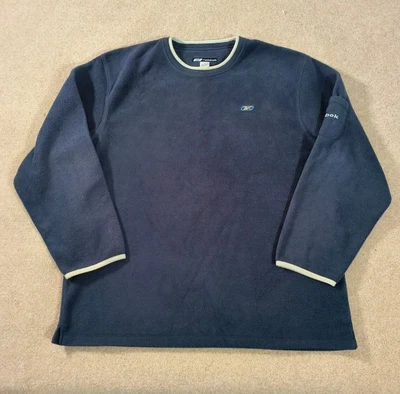 £22.99 • Buy Reebok Men's Sherpa Sweatshirt Fleece Jumper / Size XL / Navy Blue / Vintage Y2K