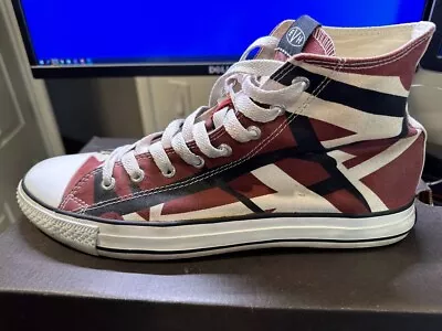 EDDIE VAN HALEN 5150 HIGH TOP SHOES  RED WHITE BLACK STRIPE Size 11 EVH SNEAKERS • $325