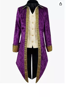 VOREING Mens Medieval Steampunk Tailcoat Prince Victorian Jacket Frock Coat • $40