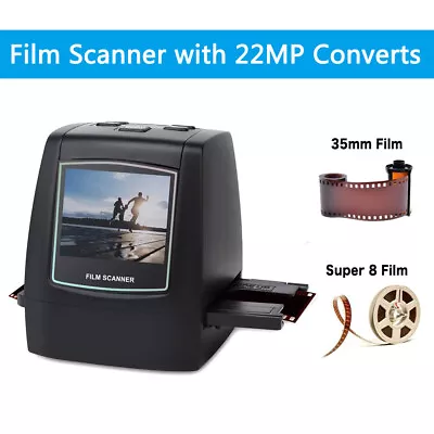 22MP Film Scanner 126KPK/135/110/Super 8 Films Slides & Negatives Compatible PC • £91.19