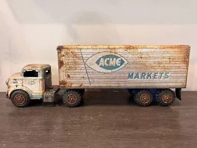 Vintage Marx Lumar Pressed Steel Acme Markets Trailer Truck • $114.95