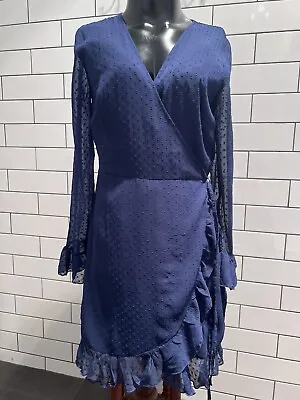 $45 • Buy Blue Wrap Dress Size 14-16