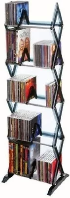 Atlantic Mitsu 130 CD 90 DVD Bluray Games 5 Tier Media Rack Smoke-Au • $36.87