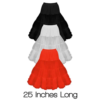 £17.99 • Buy 25  Long Vintage Soft Net 50s 60s Prom Rockabilly Dress Petticoat Skirt Slip