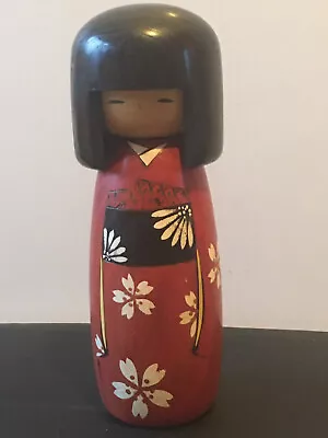 Vintage Traditional Kokeshi Japanese Wooden Hand Painted Figure 26cm Collectible • £24