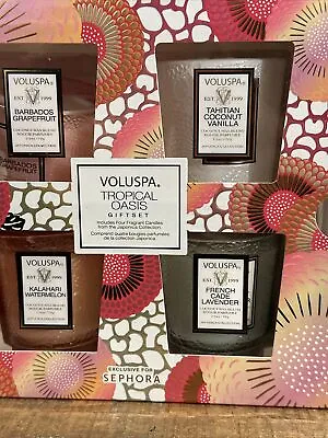 Voluspa Tropical Oasis Gift Set Grapefruit*coconut Vanilla*watermelon*lavender • $30