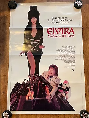 VTG Elvira Mistress Of The Dark Video Release Movie Poster 27x40 1988 • $54.96