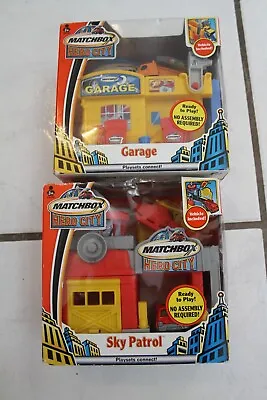 2003-2004 Matchbox Hero City Playset Lot Of 2 Sky Patrol & Garage • $13