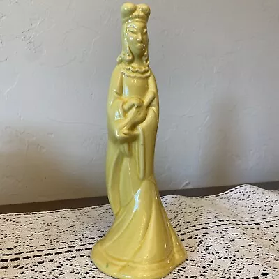 Rare Royal Haeger Yellow Statue Of Asian Woman With Instrument • $50