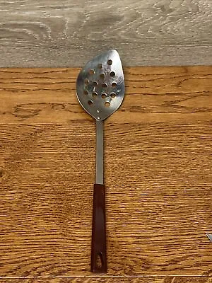 Vintage Kaylan Stainless Slotted Spoon Dark Cherry Bakelite Corner Cleaner • $16.95