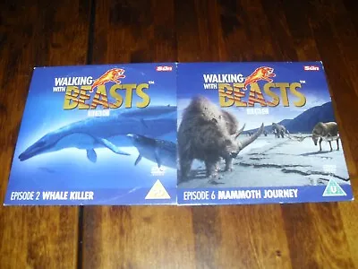 WALKING WITH BEASTS - EPS 2 & 6 WHALE KILLER & MAMMOTH JOURNEY - 2 X PROMO DVD's • £0.99