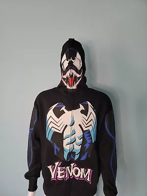 Venom Marvel Comics Mens Medium Zip Up Hoodie Sweatshirt Costume New  • $55