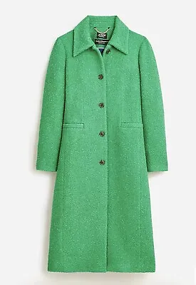 J. Crew Collection A-line Topcoat Italian Wool-bouclé Blend NWT 8 Green $498 • $125