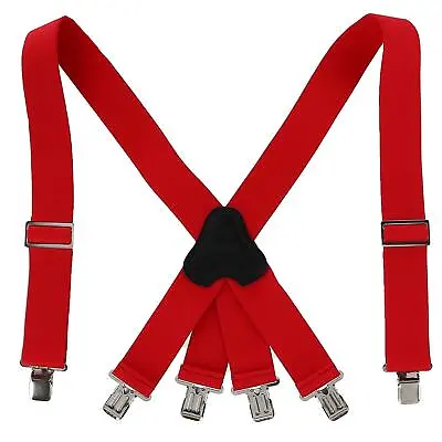 $23.94 • Buy New CTM Men's Elastic Clip-End 2 Inch Fireman Suspenders