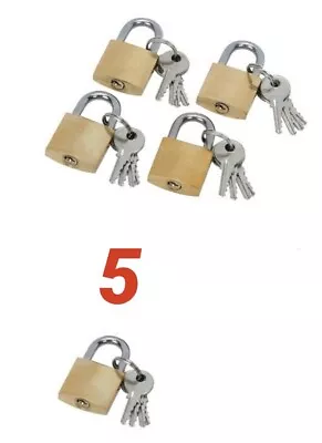 5-Pack Mini Padlock Luggage Locks With Keys 22mm • $8.99