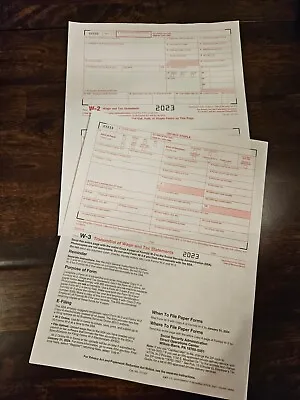 2023 IRS Tax Form W-2 -6 Employees LASER And 1 W-3 --  NO ENVELOPES • $7.95