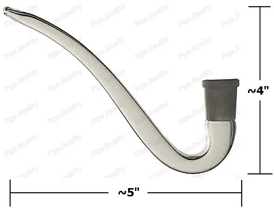 14mm Glass J Handle Hook Sherlock Pipe Adapter Attachment For Bowl / Ash Catcher • $20.89