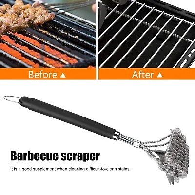 BBQ Grill Brush Scraper Scrubber Barbecue Cleaning Tool Stainless Steel Cleaner • $20.99