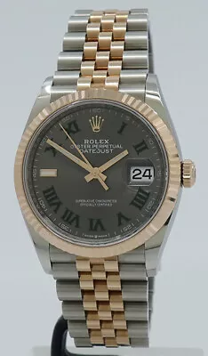 Rolex Ref 126231 St/18k RG Automatic Wimbledon Dial Oyster Perpetual Datejust 36 • $24000