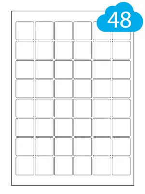 30mm Square Labels - 48 White Paper Labels On A4 Laser & Inkjet Sticker Sheets • £4.50