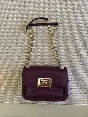 Michael Kors Small Sloan Oxblood Chain Shoulder Flap Pebbled Leather Crossbody • $20