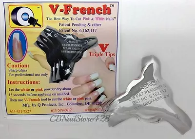 V French Acrylic Gel Nails Pink & White Cutter Tool V TRIPLE TIP NEW !! • $20.44