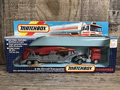 1985 Matchbox Super Kings K-106 Aircraft Transporter Truck Toy Car Set New • $170.33