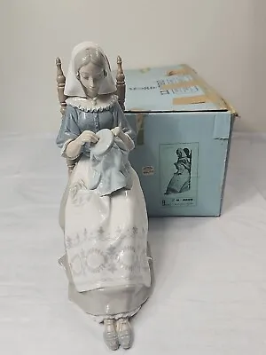 Lladro Figurine No. 4865  Insular Embroiderer  11  Tall Retired In Original Box  • $209.99