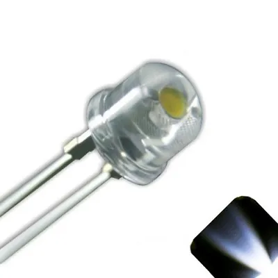 10 X LED 5mm / 4.8mm Clear Cool White Ultra Bright Straw Hat Wide Angle LEDs RC • $8.12