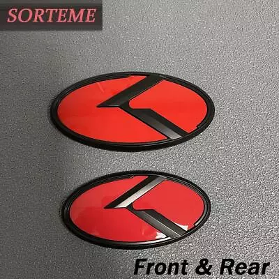 2x Red Black Front Hood Trunk Emblem K Logo Badge Logo For RIO FORTE RIO OPTIMA • $13.99