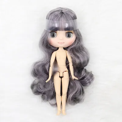 New 8  Takara Middle Blythe Factory Nude Doll Joints Body Long Gray&purple Hair • $71.99